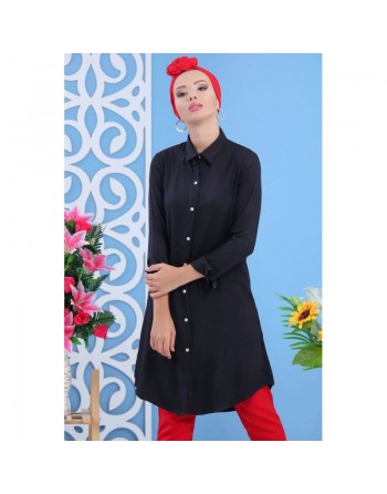 Chemise longue (Vêtement mastour pour femme) - Couleur noir 
