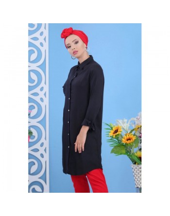 Chemise longue (Vêtement mastour pour femme) - Couleur noir 