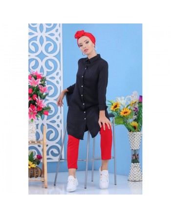 Chemise longue (Vêtement mastour pour femme) - Couleur noir 