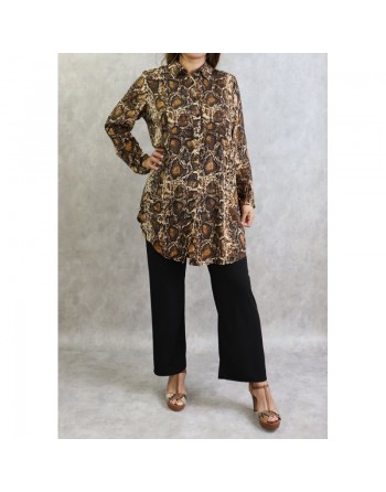 Chemise femme motif python en viscose (Grande taille disponible) 