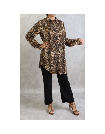 Chemise femme motif python en viscose (Grande taille disponible) 