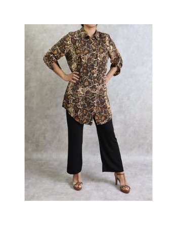 Chemise femme motif python en viscose (Grande taille disponible) 