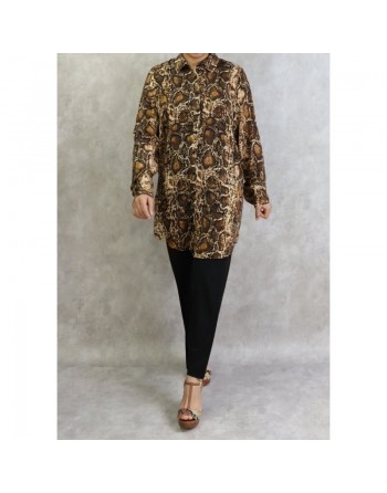 Chemise femme motif python en viscose (Grande taille disponible) 