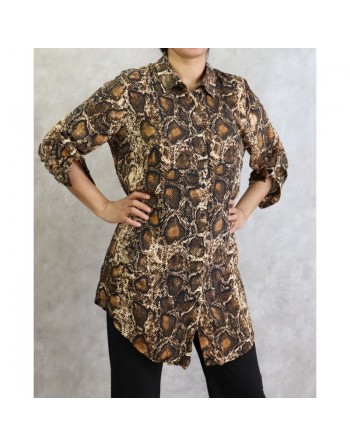 Chemise femme motif python en viscose (Grande taille disponible) 