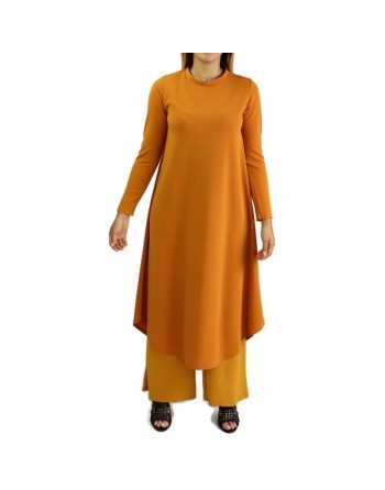 Ensemble femme ample et évasé (tunique + pantalon) - Couleur Orange 