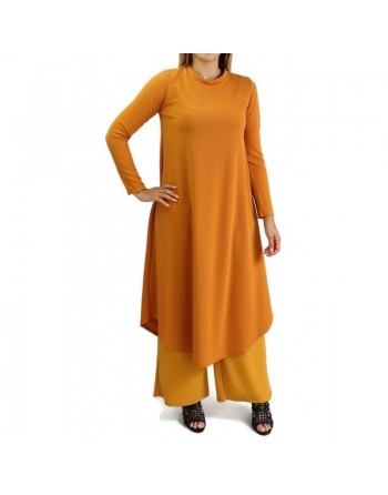 Ensemble femme ample et évasé (tunique + pantalon) - Couleur Orange 
