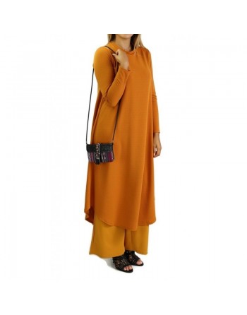 Ensemble femme ample et évasé (tunique + pantalon) - Couleur Orange 