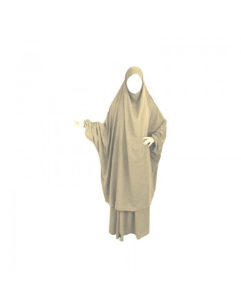Jilbab adulte 2 pièces - Cape + Jupe évasée - Couleur taupe 
