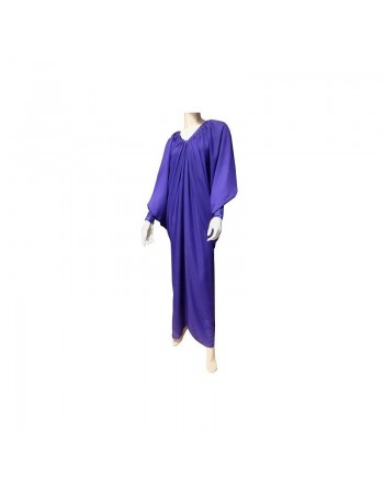 Robe Abaya ample modèle papillon pour femme - Taille standard - Couleur Aubergine 