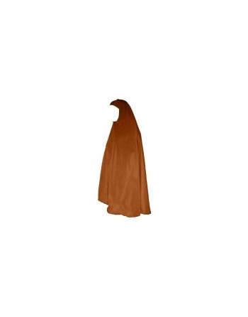 Grande cape de jilbab avec bonnet marron 