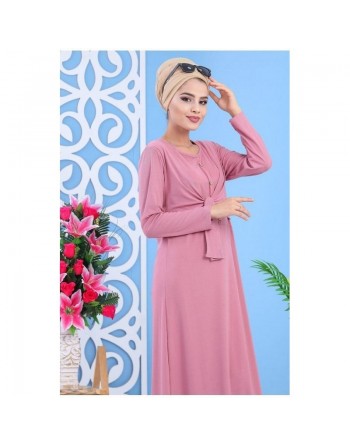 Robe décontractée style boléro pour femme - Couleur rose 