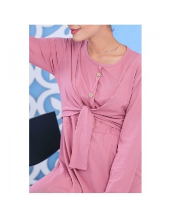 Robe décontractée style boléro pour femme - Couleur rose 