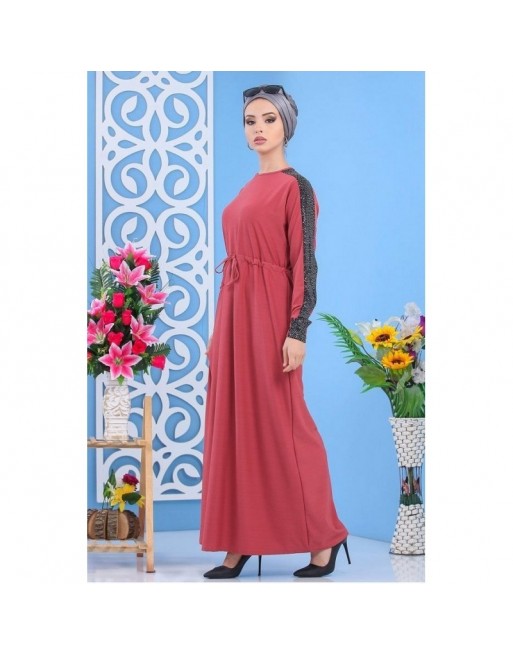 Robe longue chic à strass de couleur rose pour femme Robe longue chic à strass de couleur rose pour femme