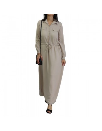 Robe casual boutonnée manches longues pour femme (Plusieurs couleurs disponibles) 