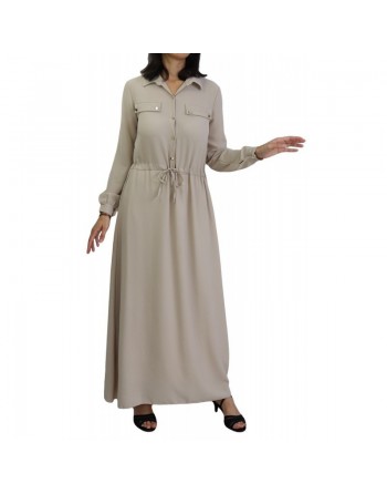 Robe casual boutonnée manches longues pour femme (Plusieurs couleurs disponibles) 