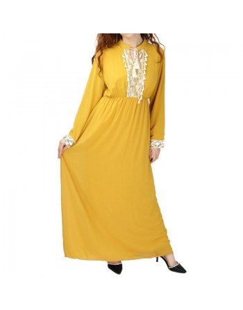 Robe fluide pour femme avec strass et pompons (Plusieurs couleurs disponibles) 