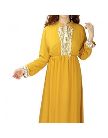 Robe fluide pour femme avec strass et pompons (Plusieurs couleurs disponibles) 