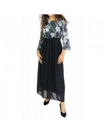 Robe Couleur unie et haut Imprimé 