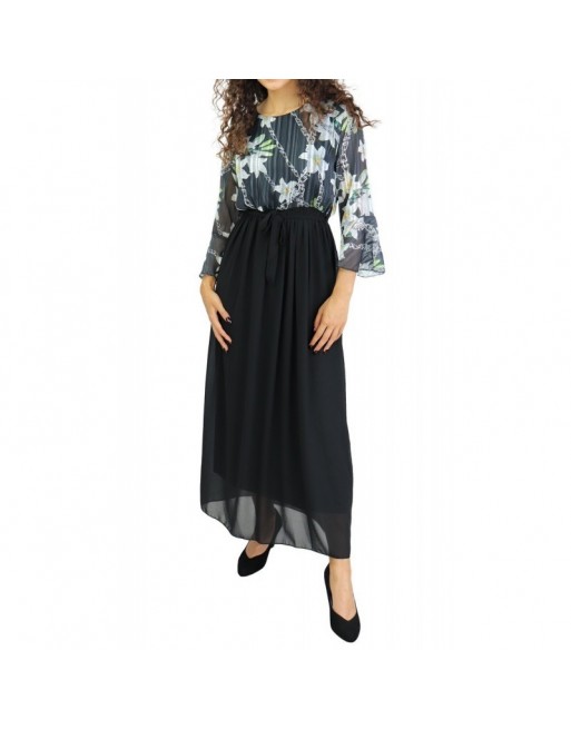 Robe Couleur unie et haut Imprimé Robe Couleur unie et haut Imprimé