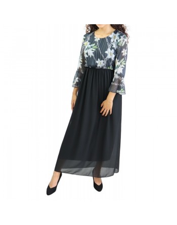 Robe Couleur unie et haut Imprimé 