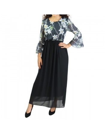 Robe Couleur unie et haut Imprimé 