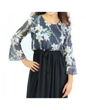 Robe Couleur unie et haut Imprimé 