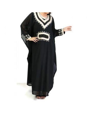 Robe orientale manches longues avec broderies (Plusieurs couleurs disponibles) 
