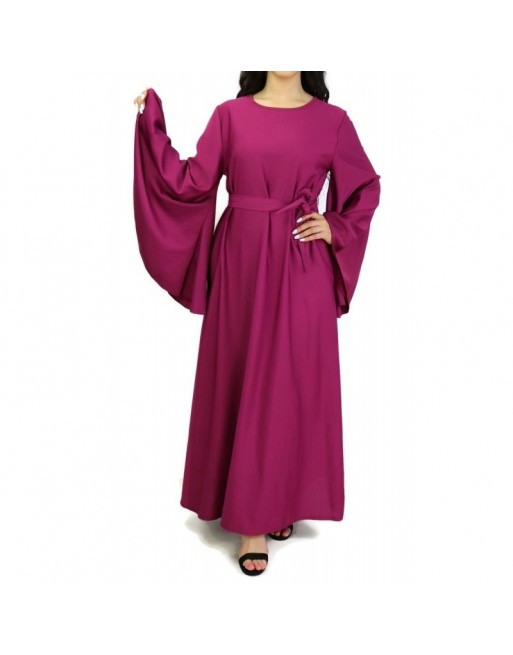 Robe longue manches évasées avec sa ceinture - Grandes Tailles et Plusieurs couleurs disponibles Robe longue manches évasées avec sa ceinture - Grandes Tailles et Plusieurs couleurs disponibles