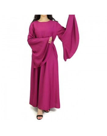Robe longue manches évasées avec sa ceinture - Grandes Tailles et Plusieurs couleurs disponibles 