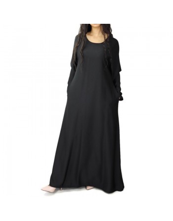 Robe longue ample évasée - Marque Amelis Paris - Couleur noire 