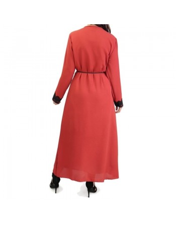 Robe longue noire avec kimono intégré - Plusieurs couleurs disponibles (appelé aussi "Kabaya" : Kimono avec Abaya intégrée po...