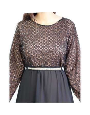 Robe longue de soirée à dentelles - Plusieurs couleurs disponibles 
