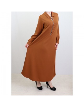 Robe longue fermeture zip avec ceinture pour femme (Taille Standard) - Plusieurs couleurs disponibles 