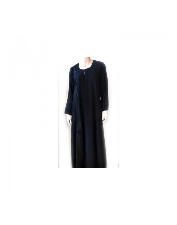 Abaya noire avec foulard assorti 