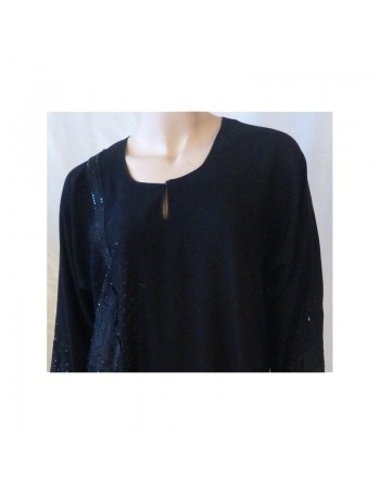 Abaya noire avec foulard assorti 