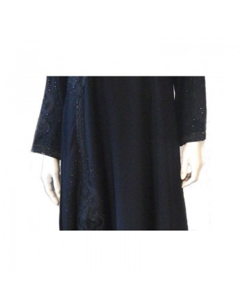 Abaya noire avec foulard assorti 