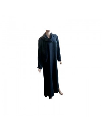 Abaya noire sobre avec châle assorti (Dubai) 