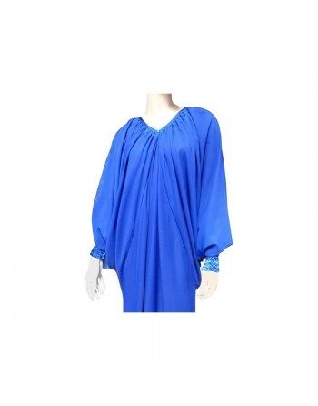 Robe Abaya modèle papillon pour femme - Taille standard - Couleur Bleu Roy 