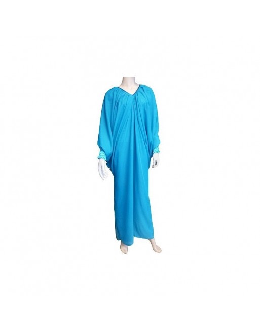 Robe Abaya modèle papillon - Taille standard - Bleu lagon Robe Abaya modèle papillon - Taille standard - Bleu lagon