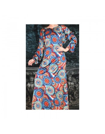 Robe orientale d'été avec motifs fleuris circulaires 