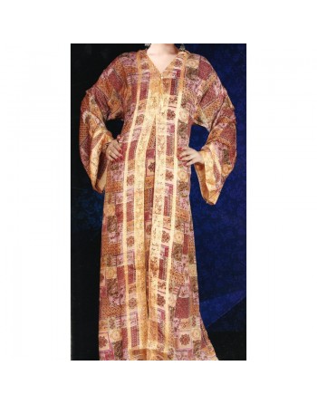 Robe orientale à capuche avec broderie dorée 