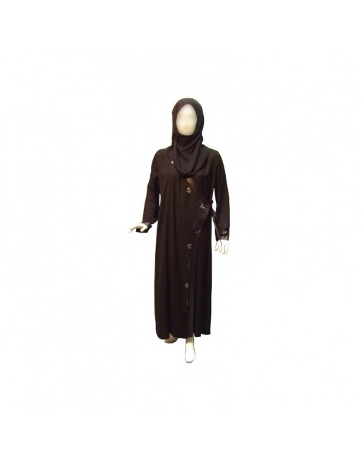 Abaya noire Khadija avec foulard assorti Abaya noire Khadija avec foulard assorti