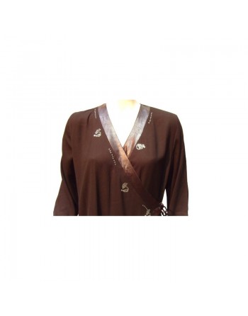 Abaya noire Khadija avec foulard assorti 