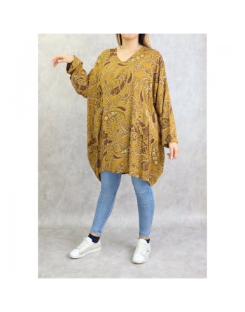 Tunique en viscose avec motifs cachemire pour femme (Plusieurs couleurs disponibles) 
