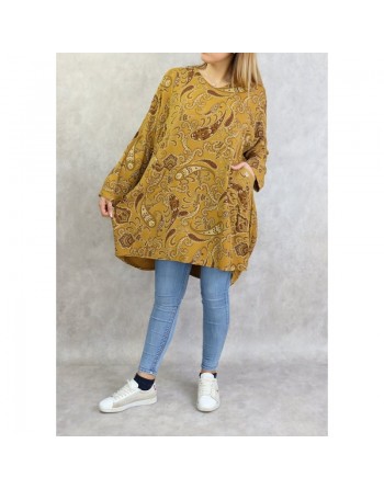 Tunique en viscose avec motifs cachemire pour femme (Plusieurs couleurs disponibles) 
