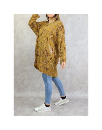 Tunique en viscose avec motifs cachemire pour femme (Plusieurs couleurs disponibles) 