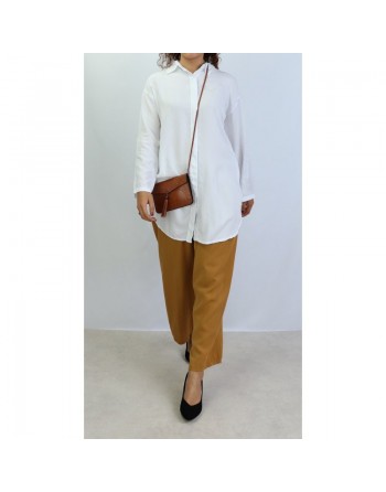 Chemise mi-longue toute saison - Couleur blanche 