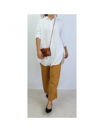 Chemise mi-longue toute saison - Couleur blanche 