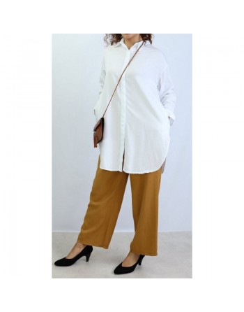 Chemise mi-longue toute saison - Couleur blanche 
