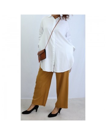 Chemise mi-longue toute saison - Couleur blanche 